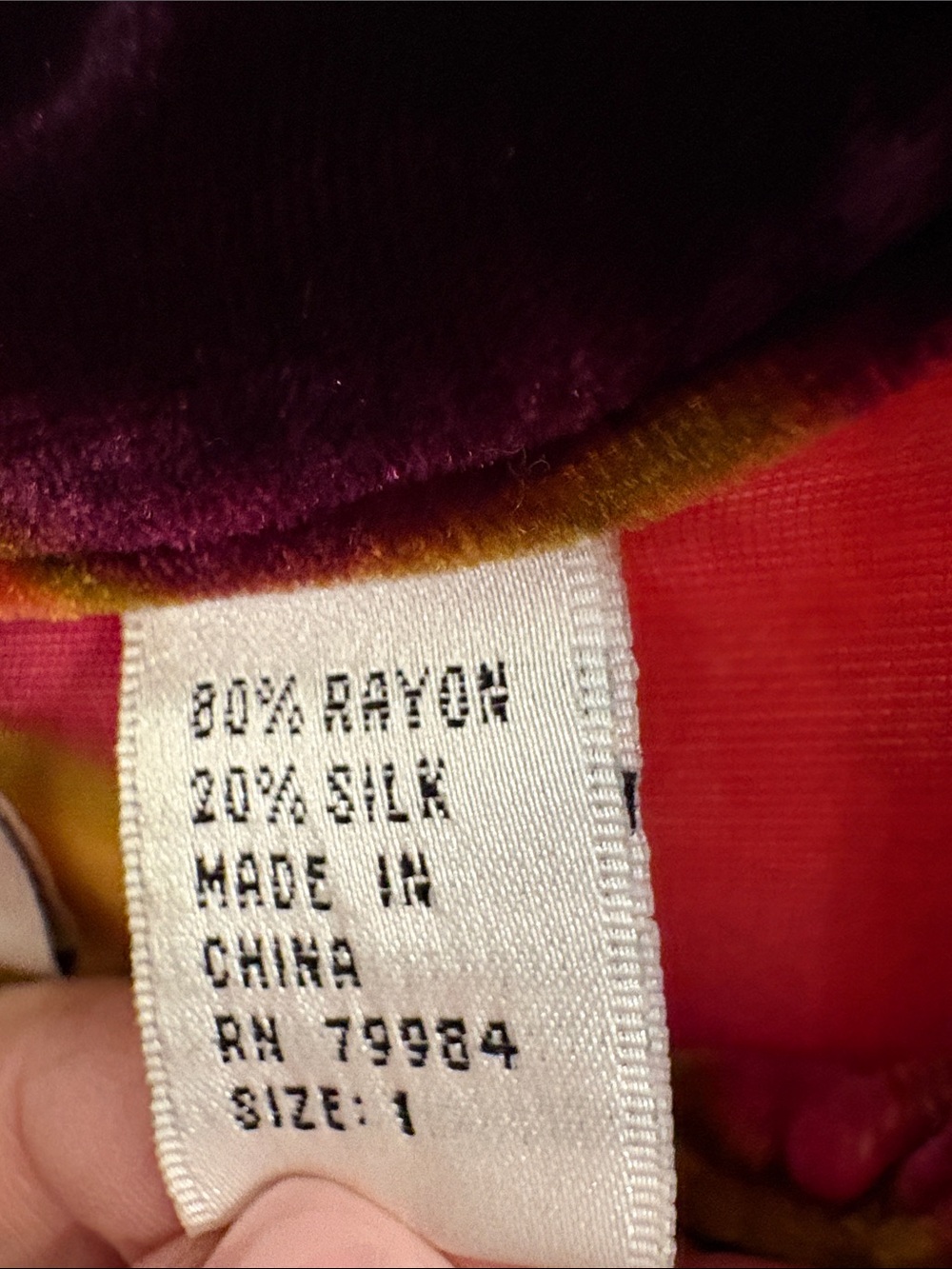 Chico's Velvet Floral Mandarin Jacket - Multi Red/Pink/Orange/Green - Picture 2 of 5